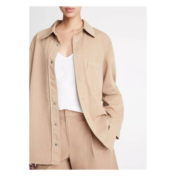 Vince Cotton Twill Snap-Front Overshirt NEW NWT - Picture 1 of 10